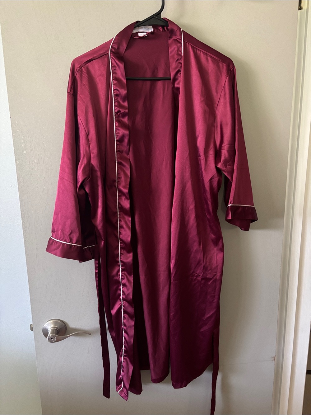 Satin Robe - Maroon